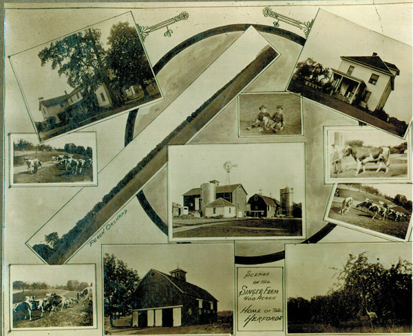 Collage of photos from Singer Farms